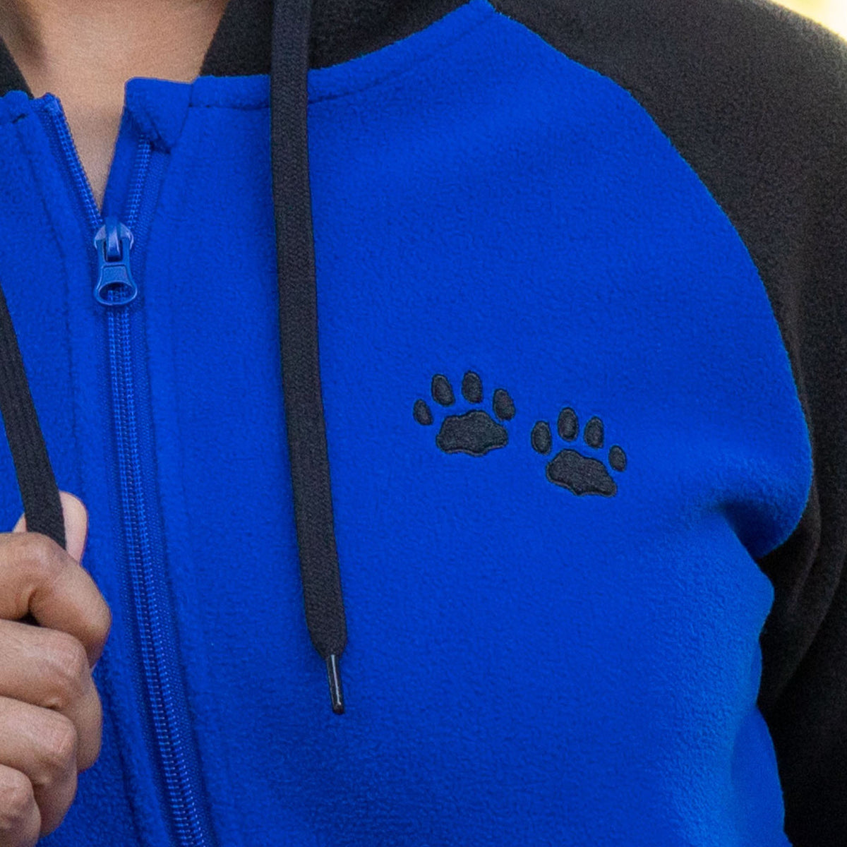 Women's Paw Print Hooded Fleece Jacket