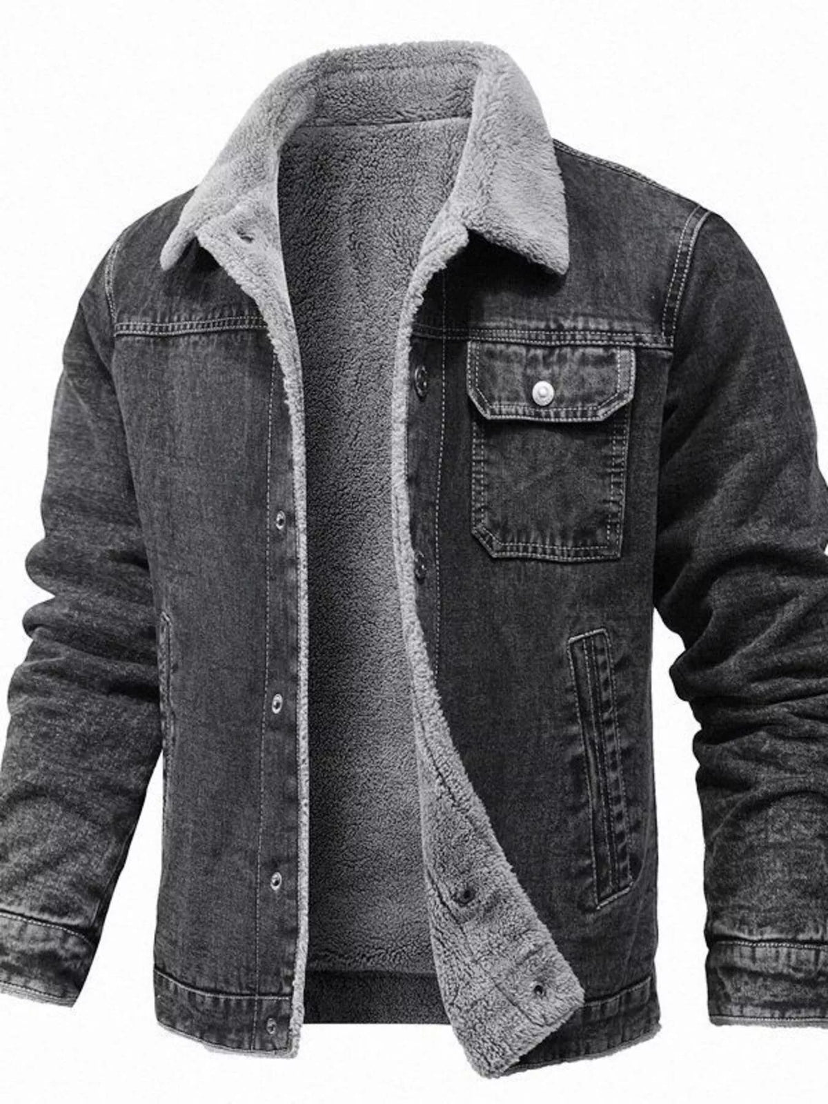 Men's Sherpa-Lined Denim Jacket