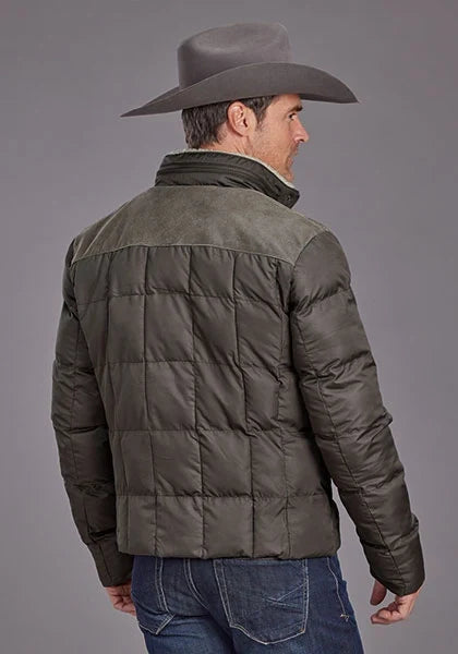 Stetson Men's Quilted Insulated Nylon Jacket - Grey