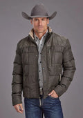 Stetson Men's Quilted Insulated Nylon Jacket - Grey
