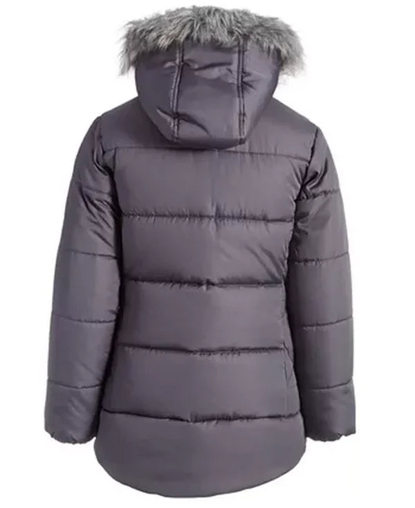 S. Rothschild Girls' Puffer Jacket - Gray, Size 7-8