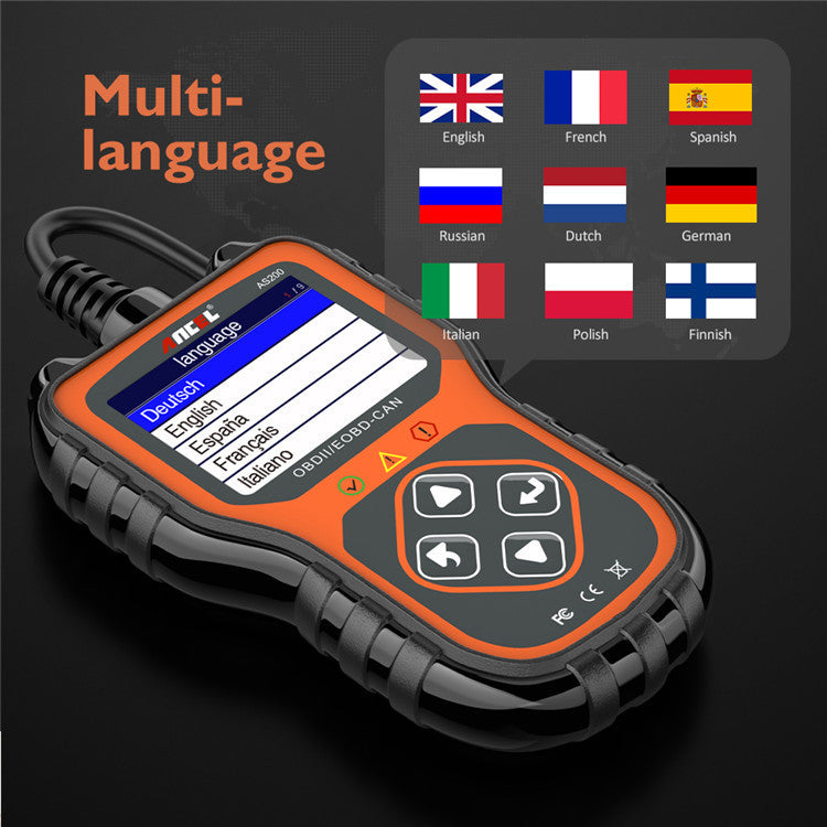 ANCEL AS200 Multilingual OBD2 Scanner