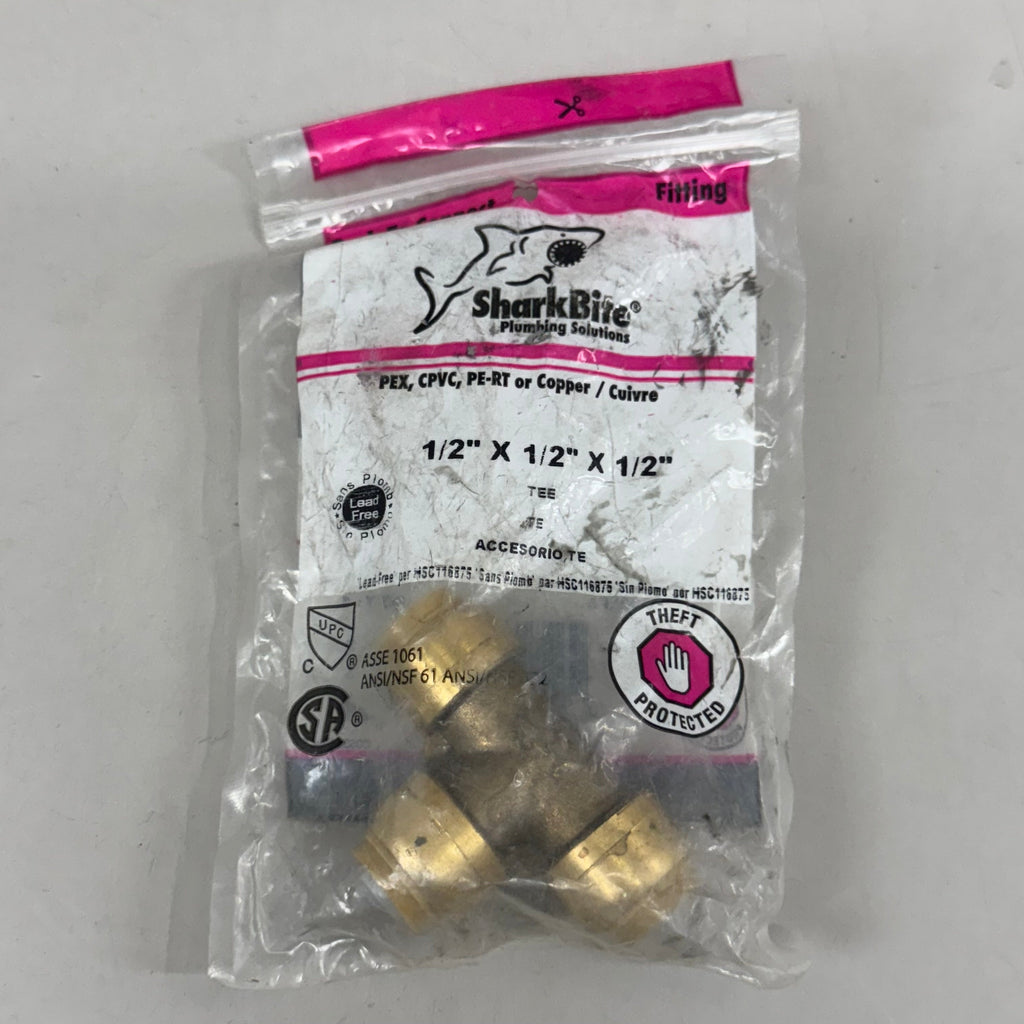 SharkBite 1/2-in. Push-to-Connect Brass Tee (U362LFA)