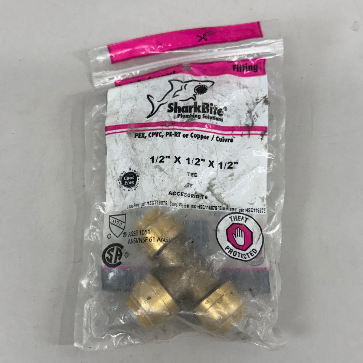 SharkBite 1/2-in. Push-to-Connect Brass Tee (U362LFA)