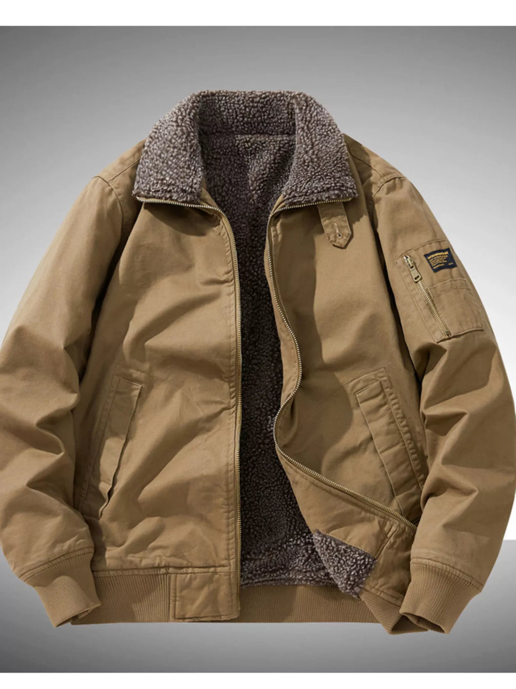 Men's Sherpa-Lined Winter Bomber Jacket