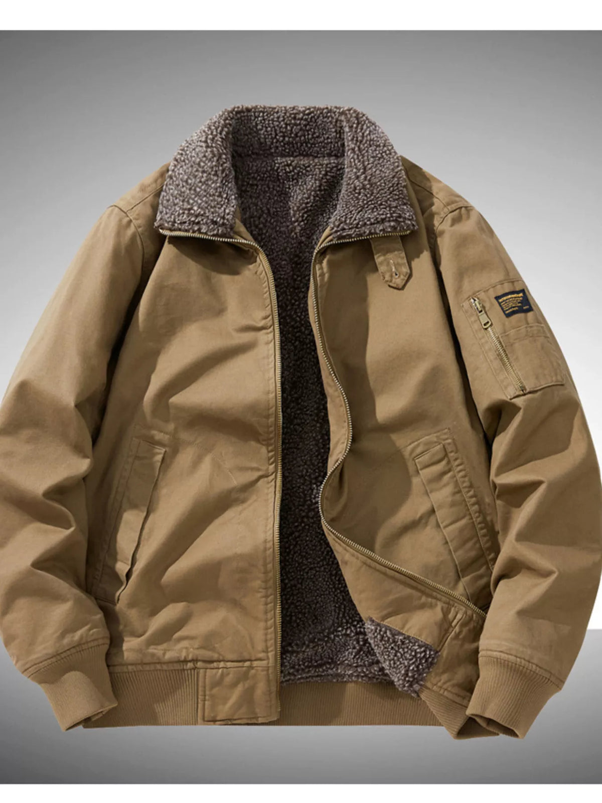 Men's Sherpa-Lined Winter Bomber Jacket