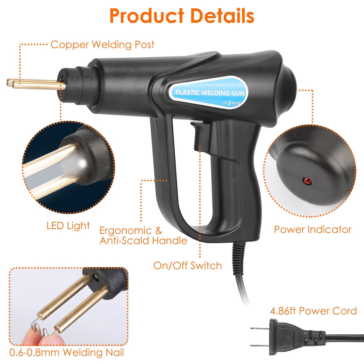 70W Plastic Welder Repair Kit with 200 Staples