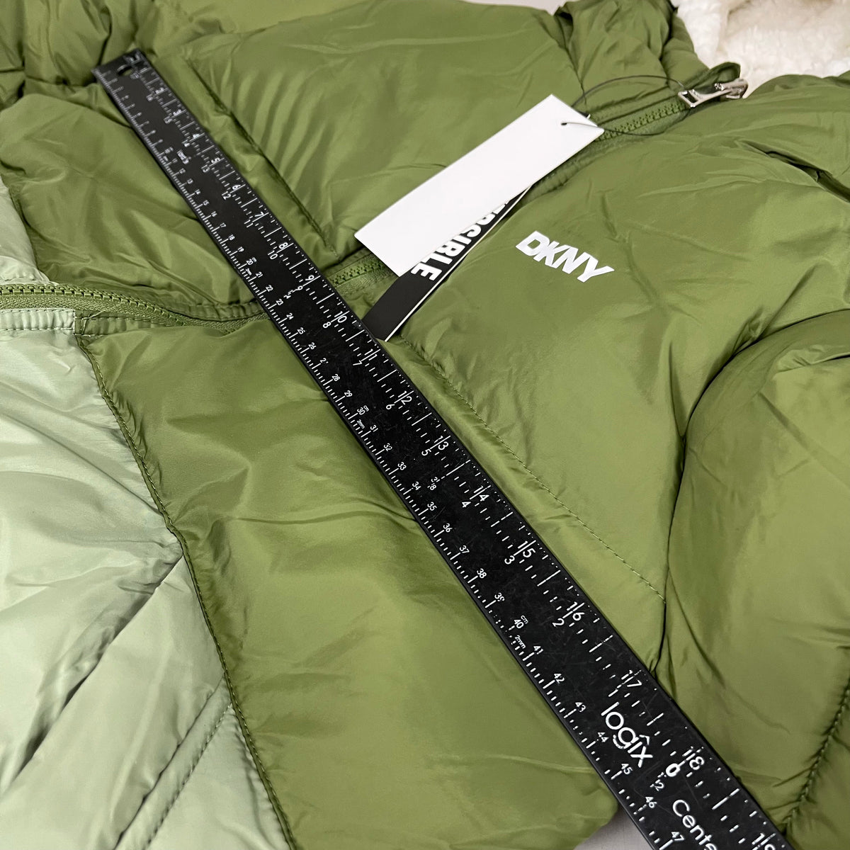 DKNY Boys' Puffer Parka - Olive, Size 14/16