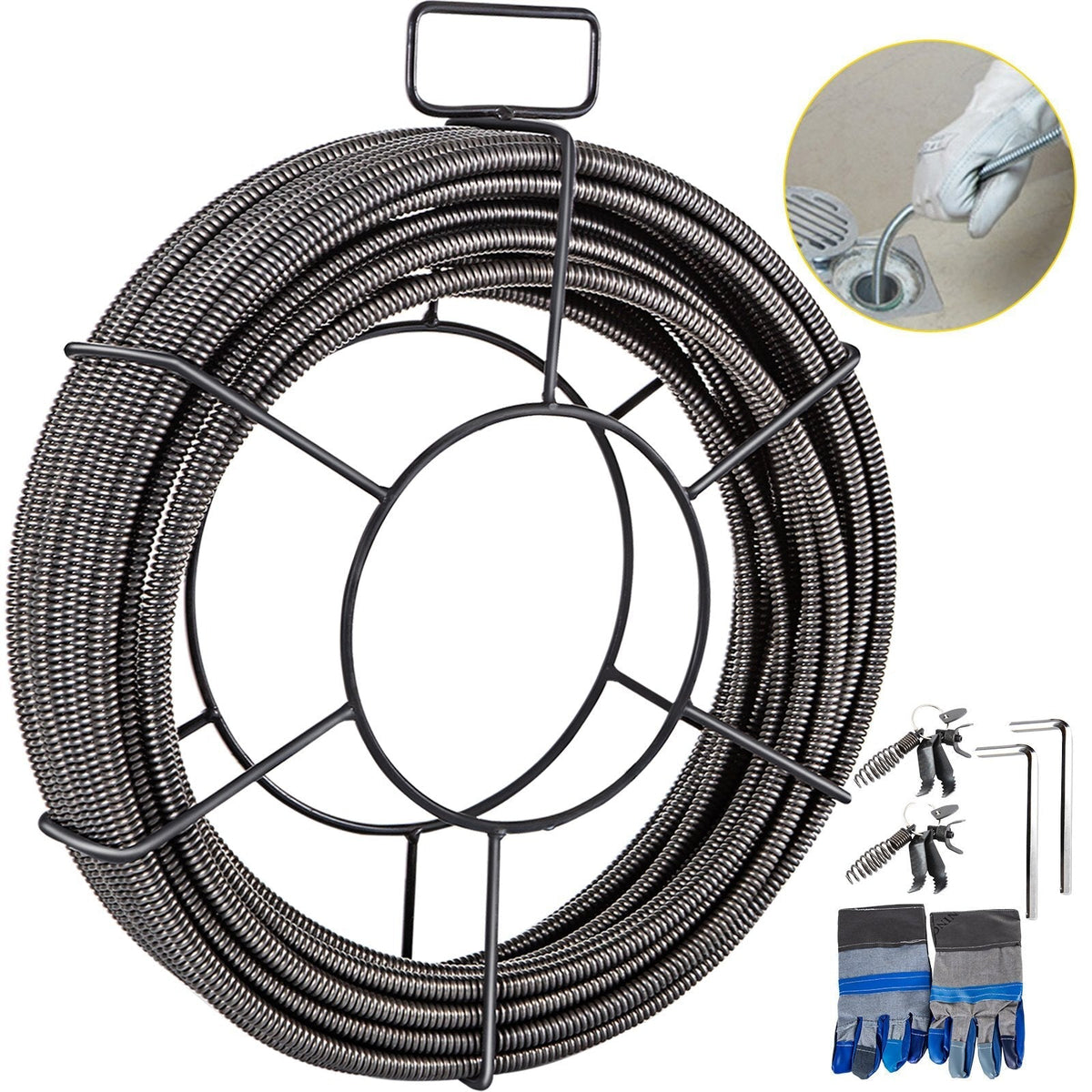 VEVOR 100-ft x 3/8-in. Drain Cleaning Cable