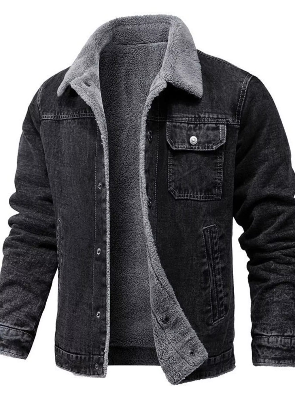 Men's Sherpa-Lined Denim Jacket