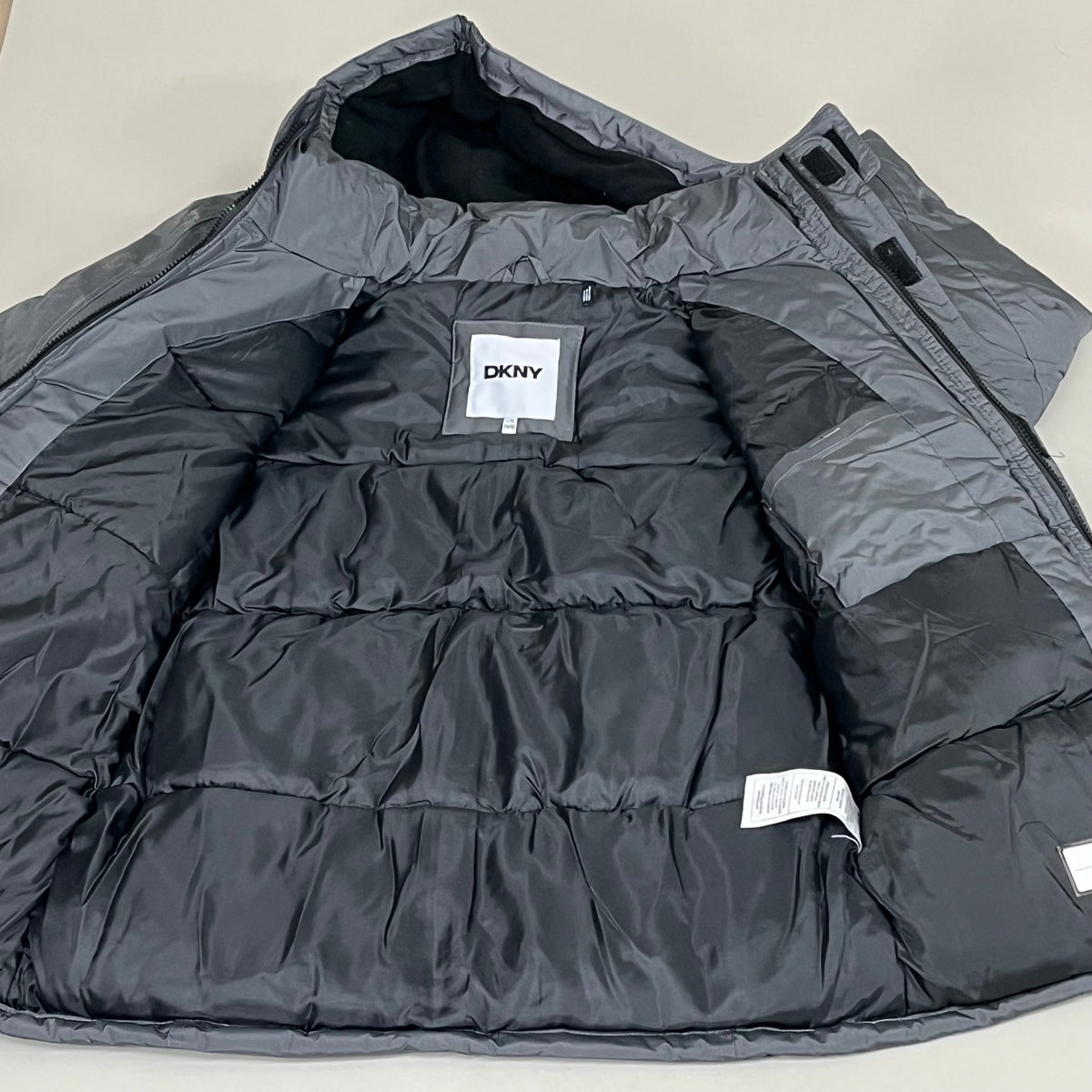 DKNY Boys' Puffer Parka - Charcoal, Size 14/16