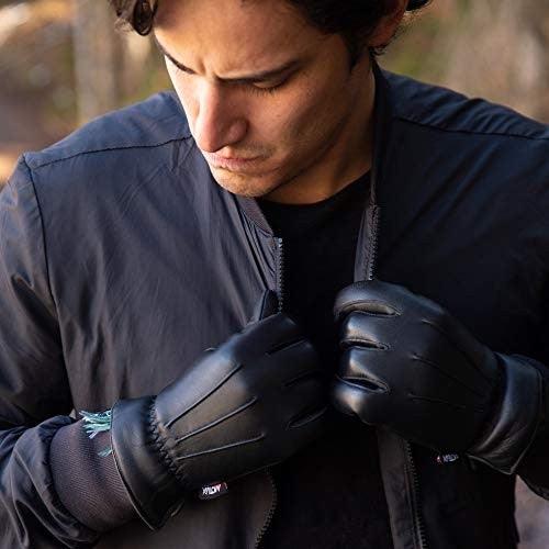 Men's Genuine Leather Thermal Work Gloves
