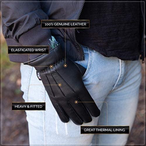 Men's Genuine Leather Thermal Work Gloves