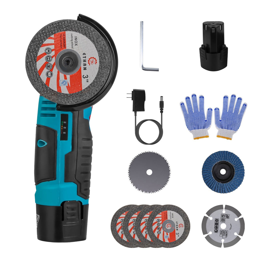 12V Cordless Mini Angle Grinder Kit with 2 Batteries