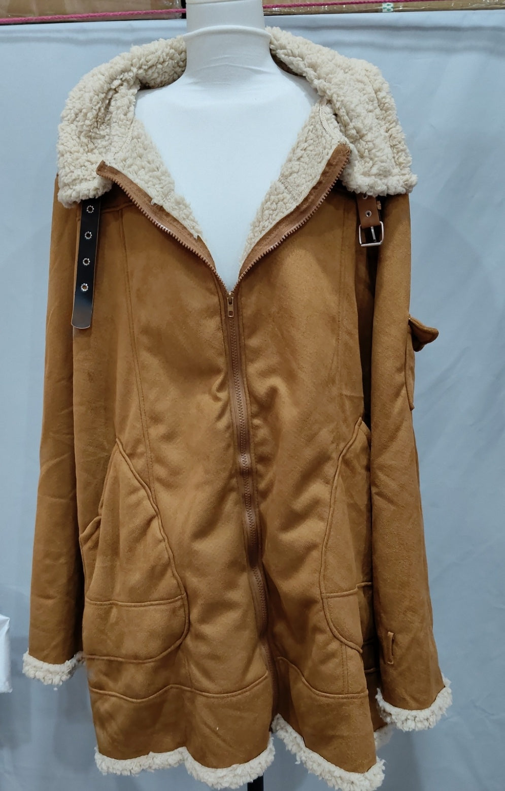 Men's Fleece Winter Jacket with Fur Collar