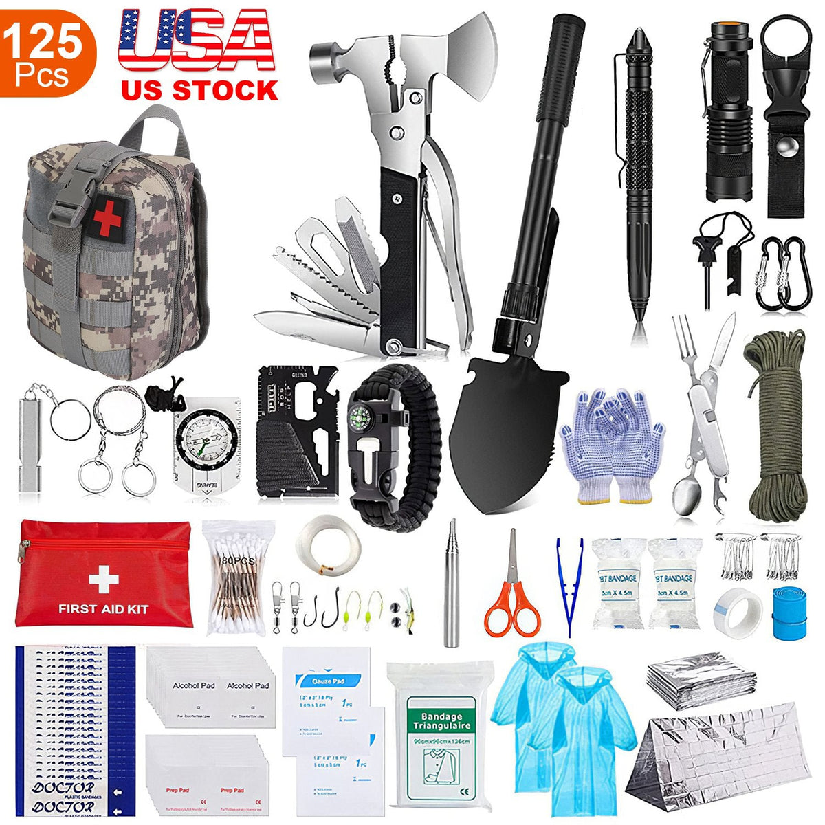 125-Piece Emergency Survival & First Aid Kit