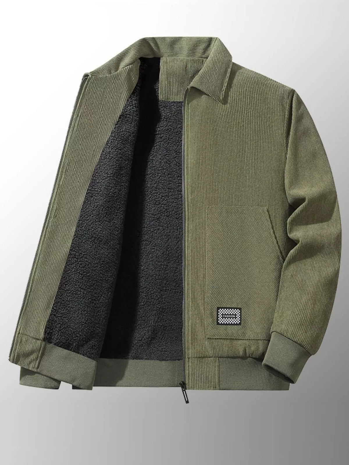 Men's Corduroy Sherpa-Lined Winter Jacket