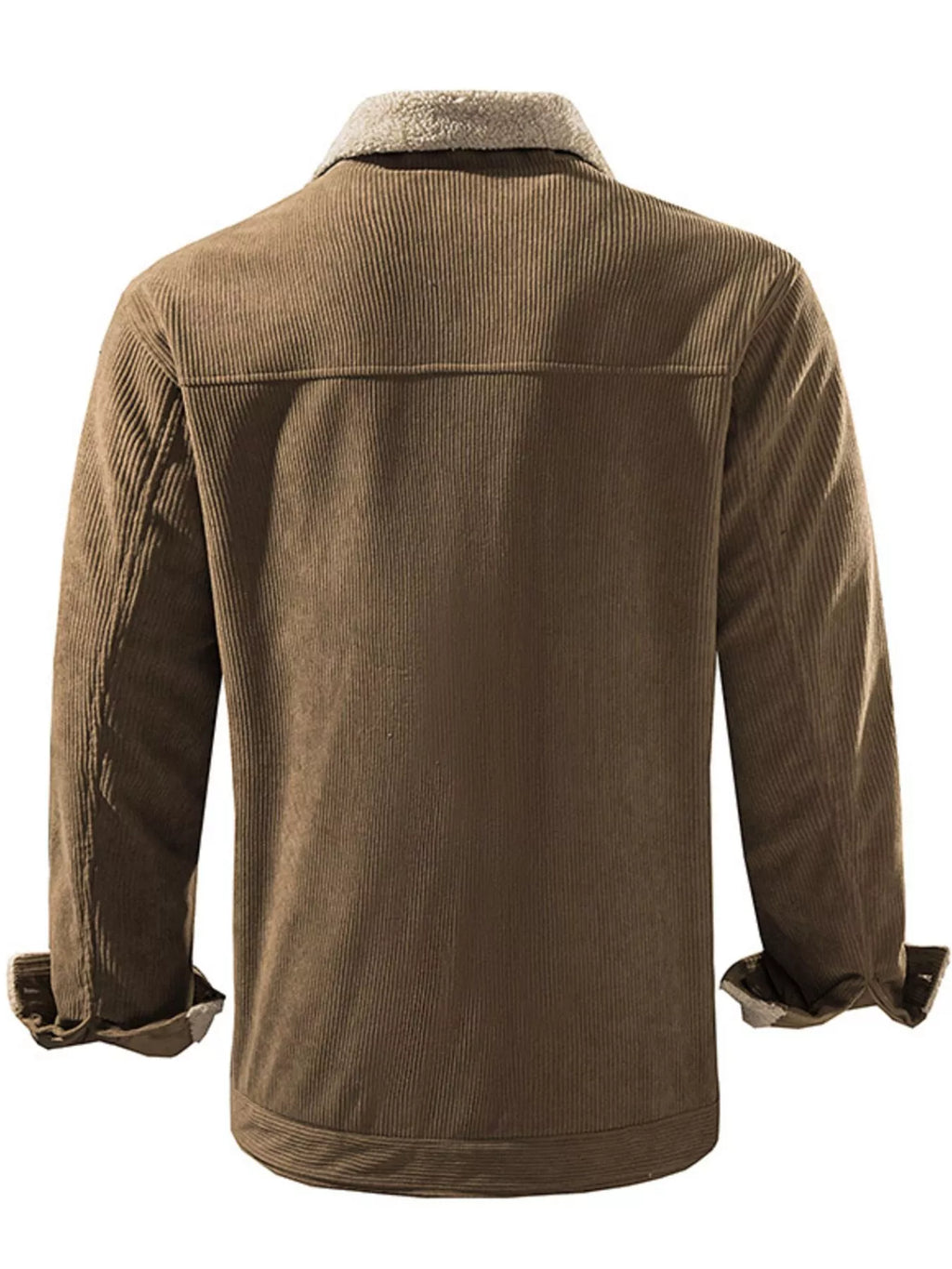 Men's Corduroy Sherpa-Lined Button-Up Jacket
