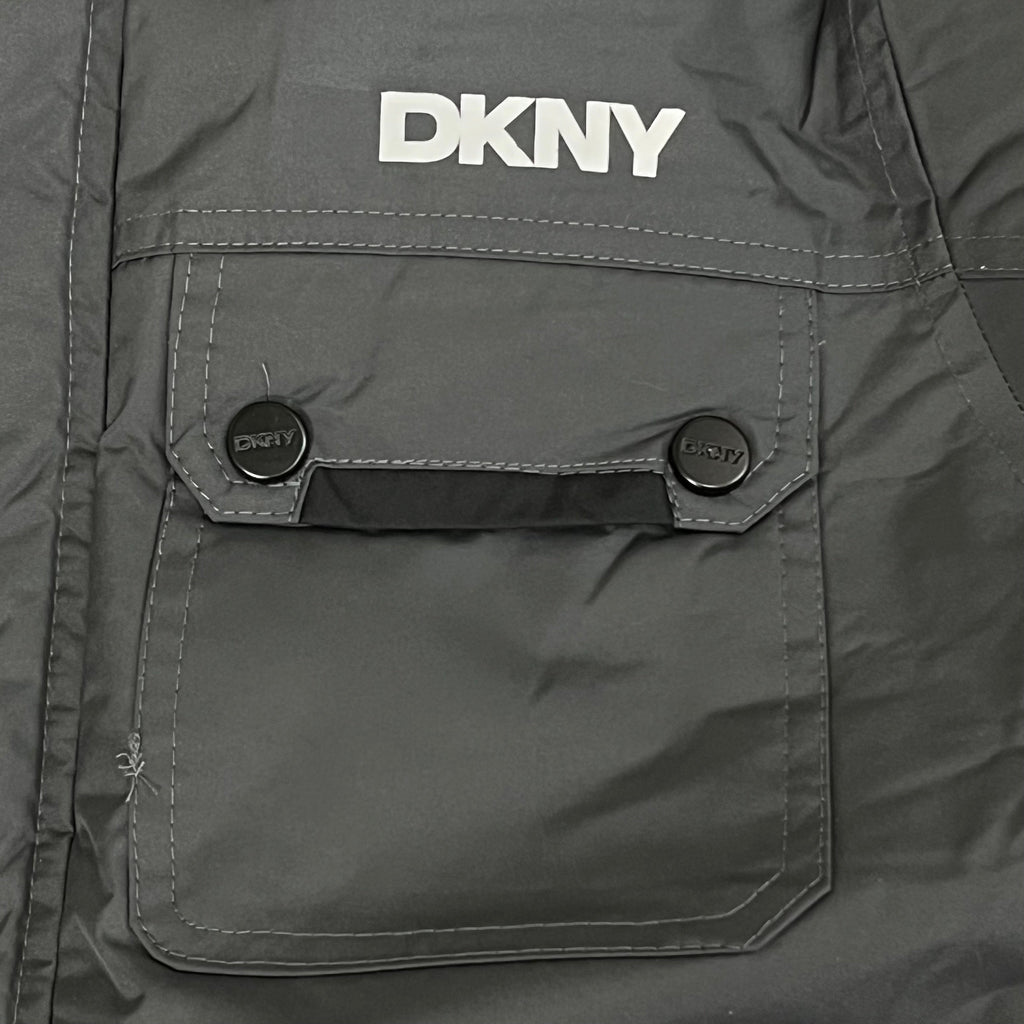 DKNY Boys' Puffer Parka - Charcoal, Size 14/16