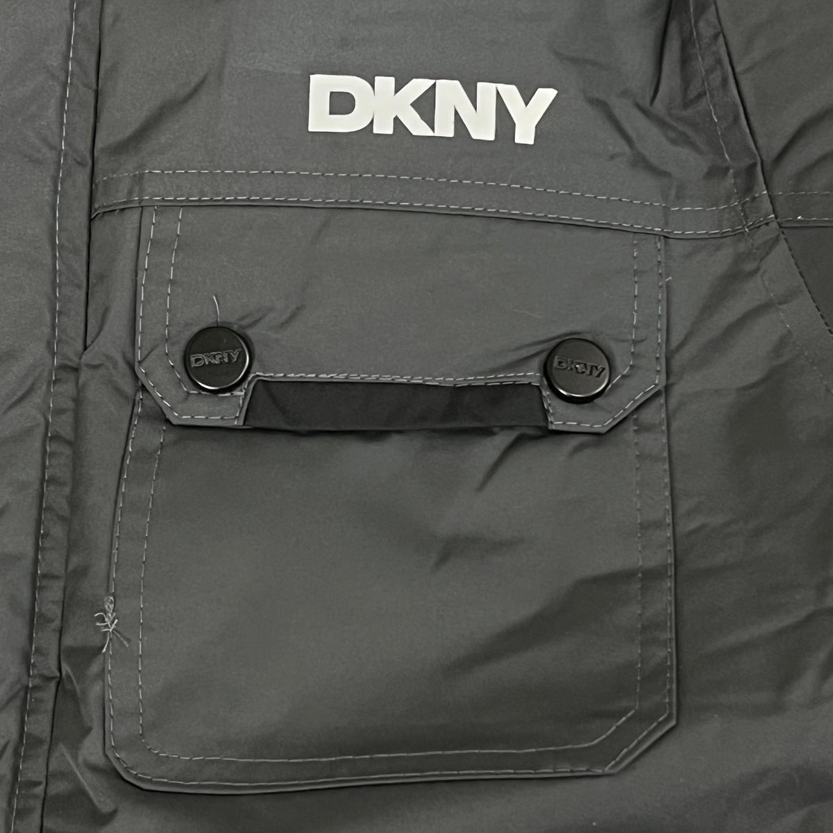 DKNY Boys' Puffer Parka - Charcoal, Size 14/16