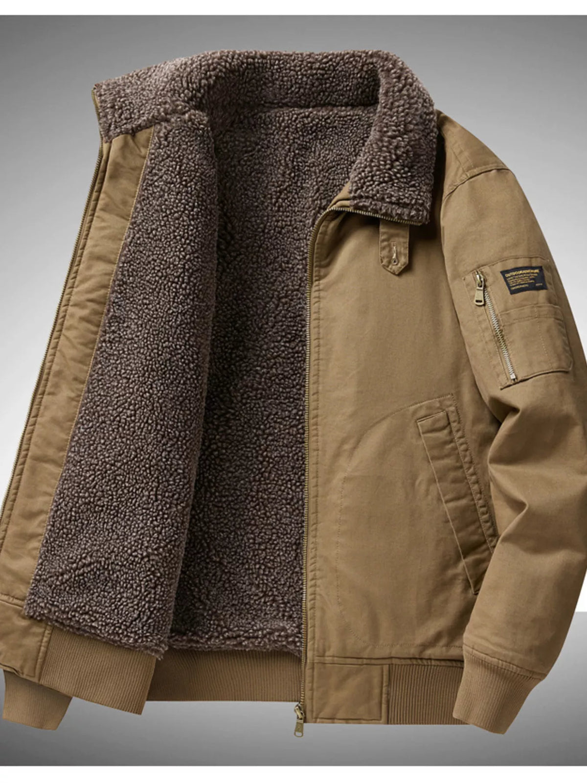 Men's Sherpa-Lined Winter Bomber Jacket