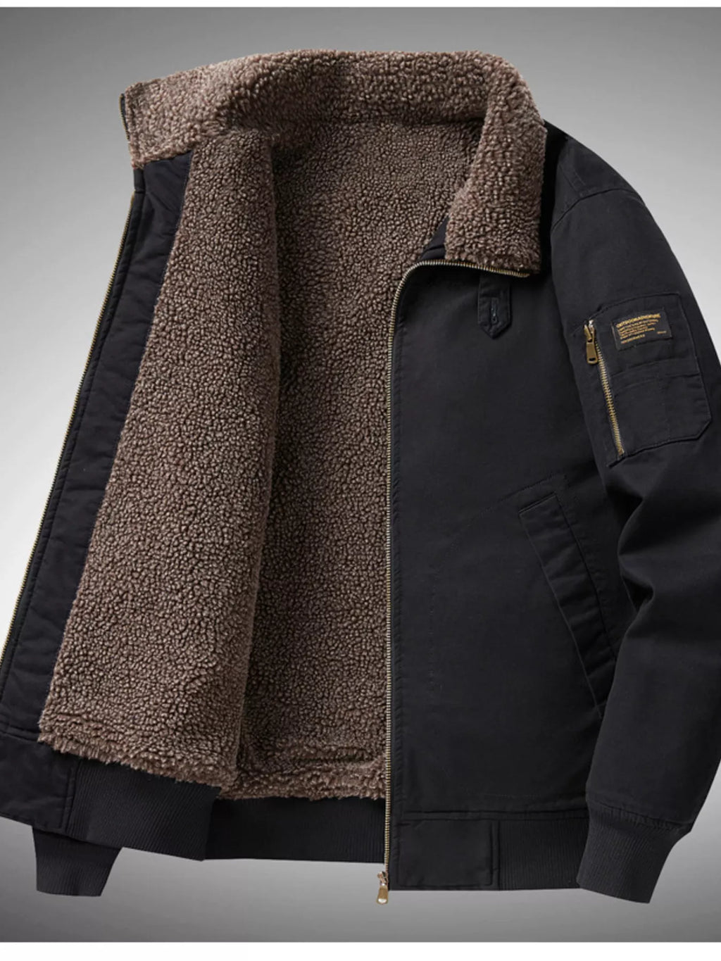 Men's Sherpa-Lined Winter Bomber Jacket