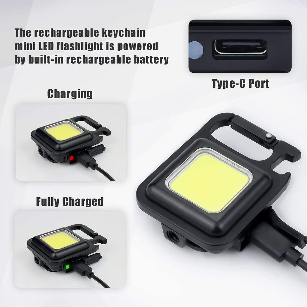 USB-C Rechargeable Magnetic COB Keychain Work Light