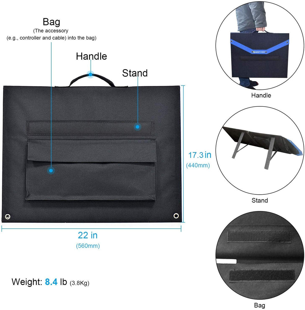 ACOPower 120W Foldable Solar Suitcase