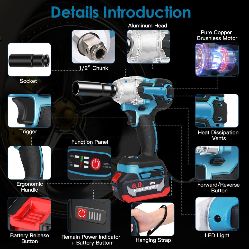 3-in-1 Cordless Impact Wrench, Drill & Screwdriver Kit
