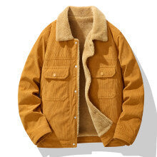 Men's Corduroy Fleece-Lined Winter Jacket