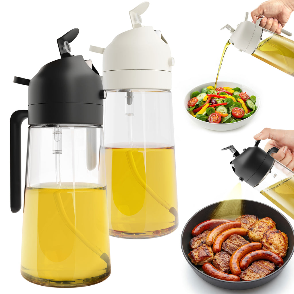 2-Pack Glass Olive Oil Sprayer & Dispenser - 16 oz