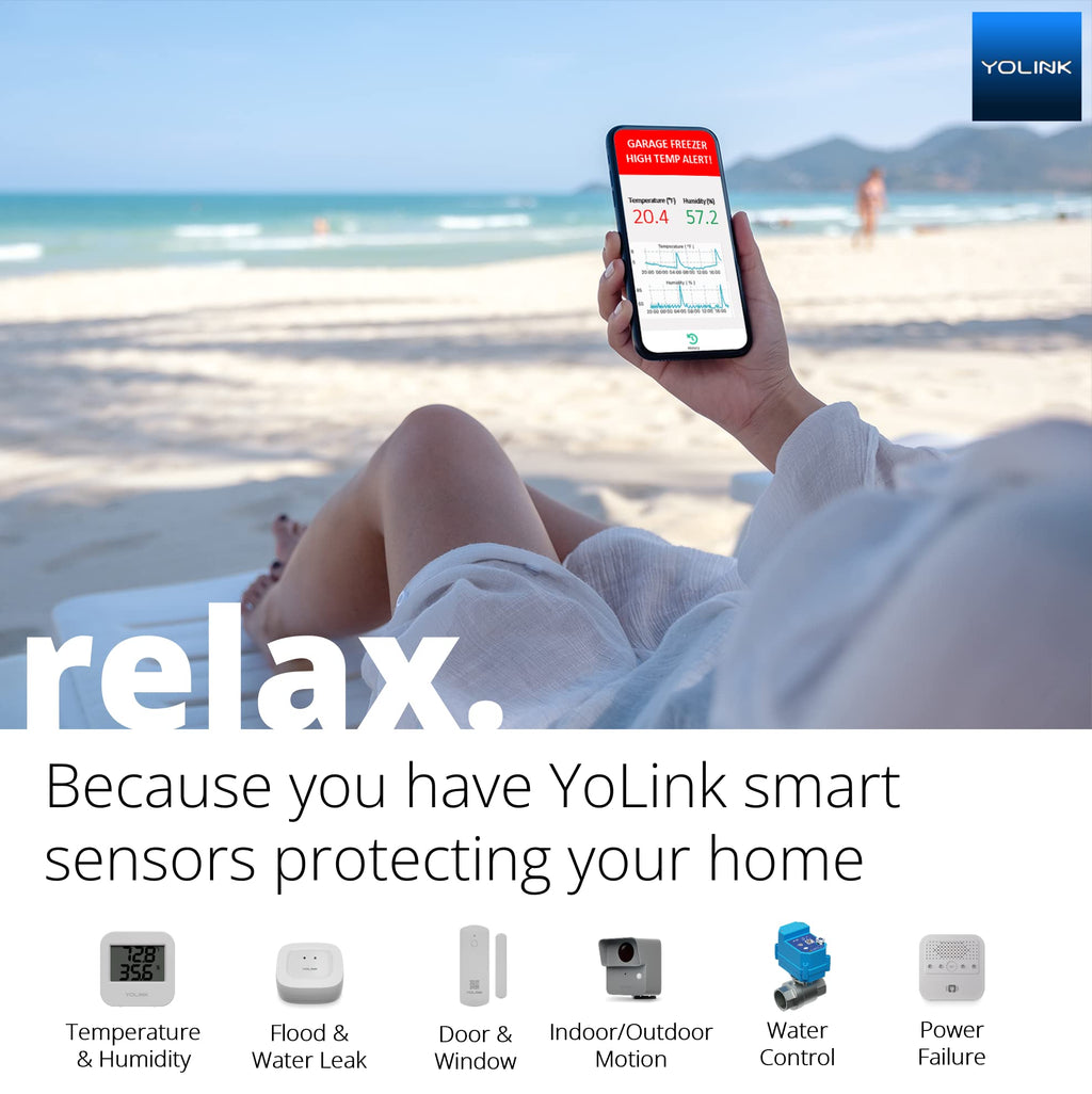 YoLink Smart Wireless Temperature Humidity Sensor, Freezer Fridge