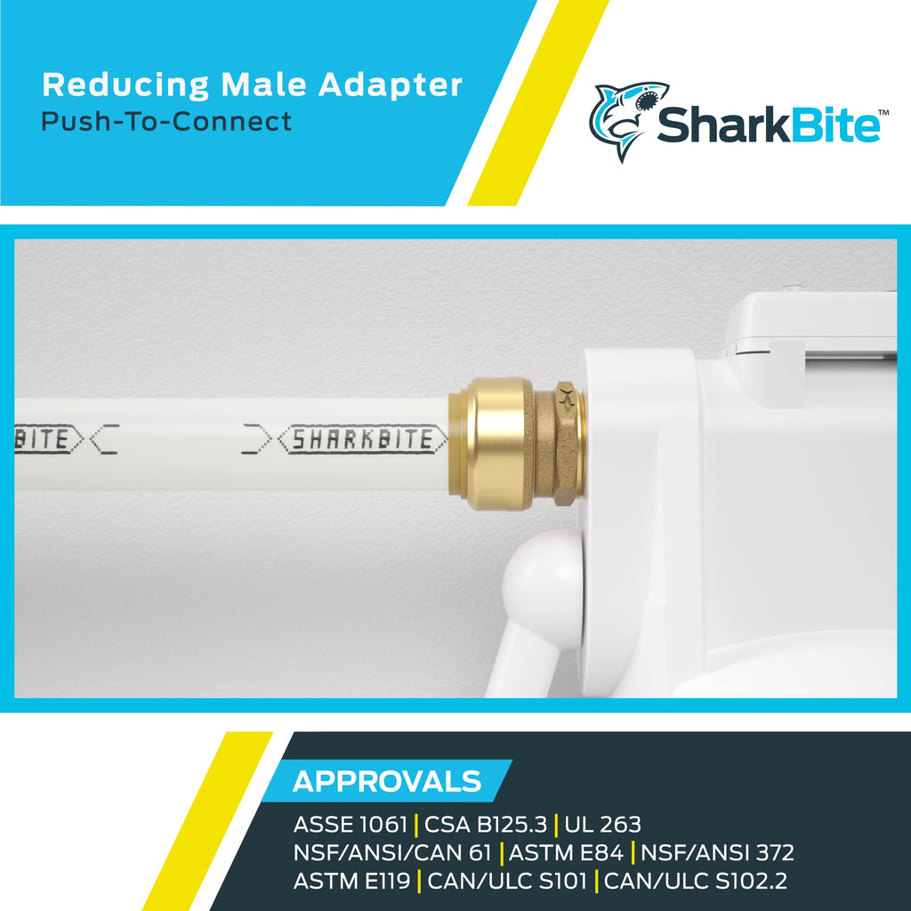 SharkBite 1-in. x 3/4-in. MNPT Adapter — 6 Pack