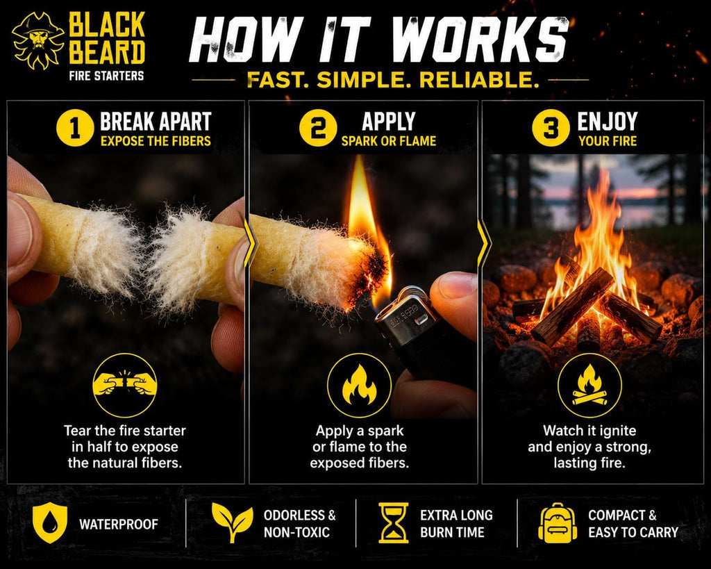 Black Beard Fire Starter Plugs