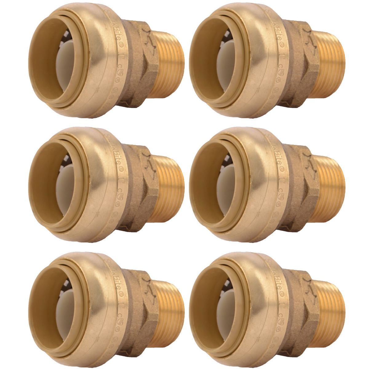 SharkBite 1-in. x 3/4-in. MNPT Adapter — 6 Pack