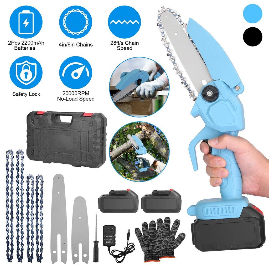 Cordless Mini Chainsaw Kit with 4 & 6 in. Chains