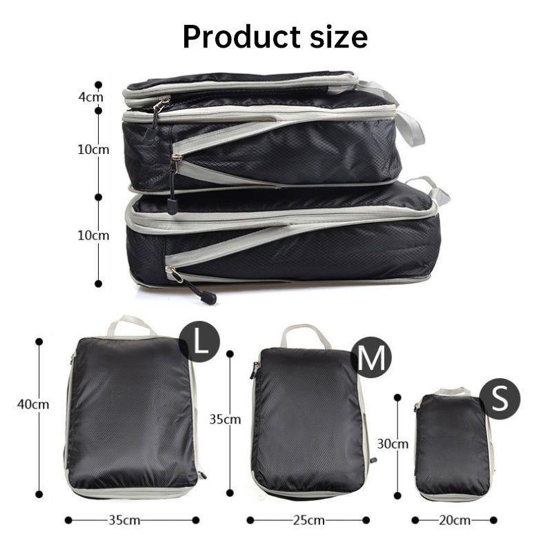 Travel compression packing cubes – ultralight, expandable, for luggage organization