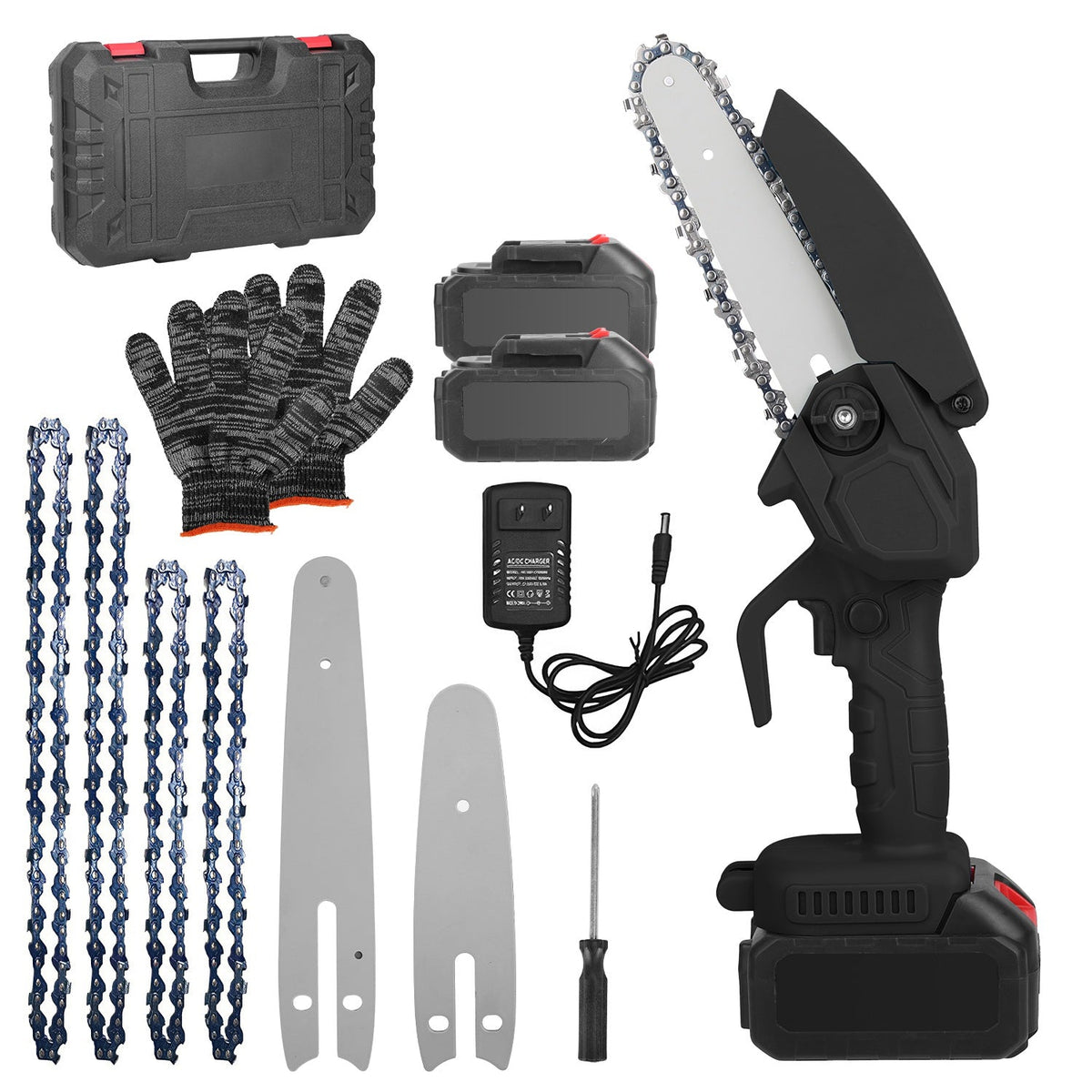 Cordless Mini Chainsaw Kit with 4 & 6 in. Chains