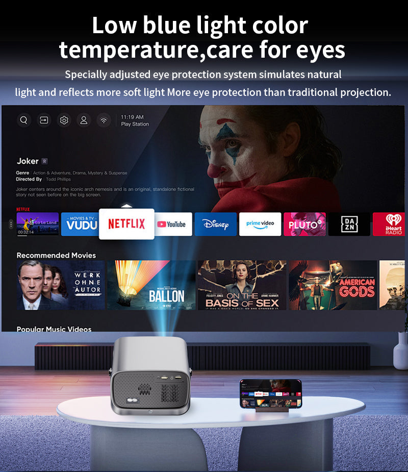 A10 Smart Projector – Native 720p, Android 14