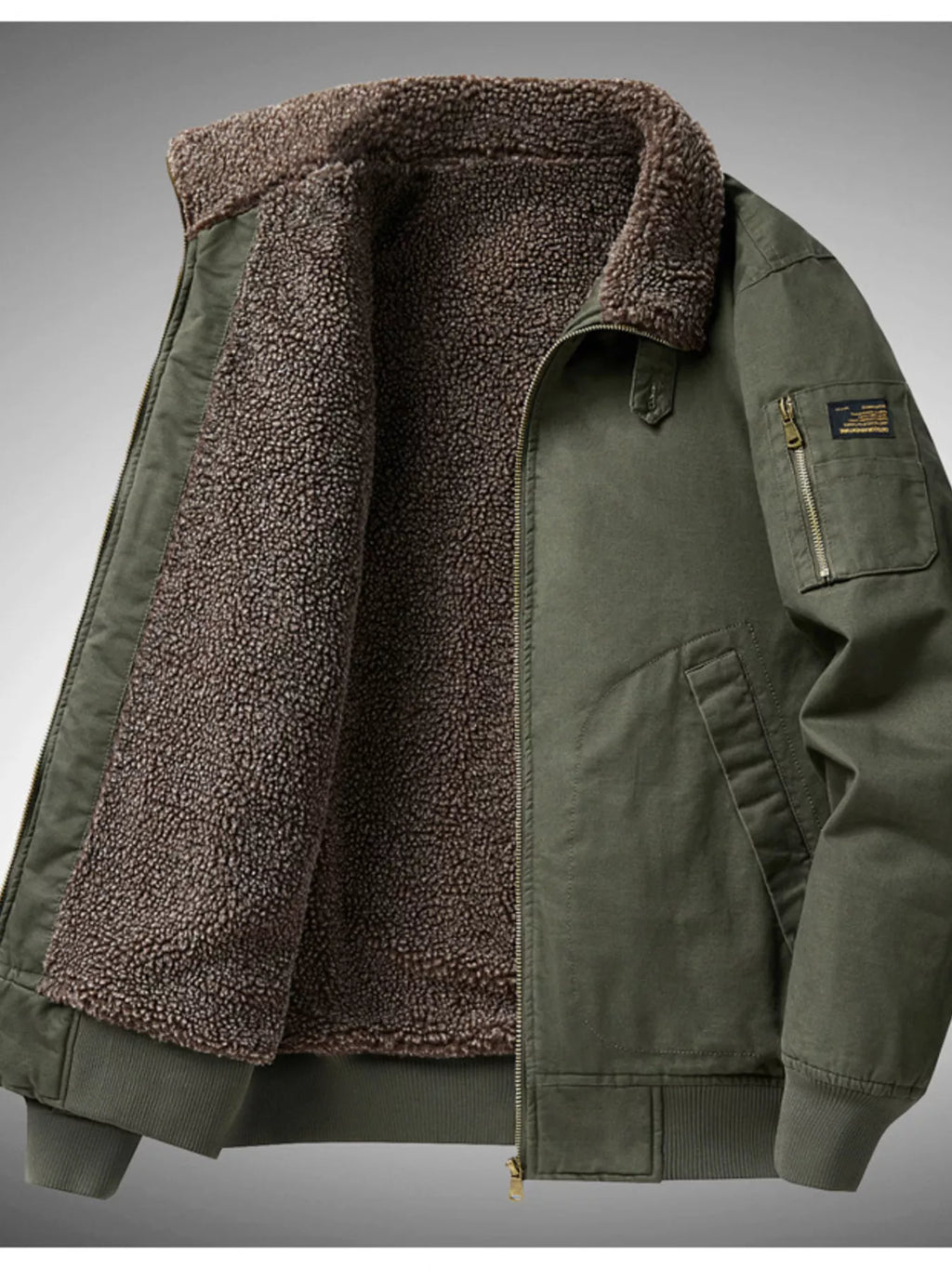 Men's Sherpa-Lined Winter Bomber Jacket