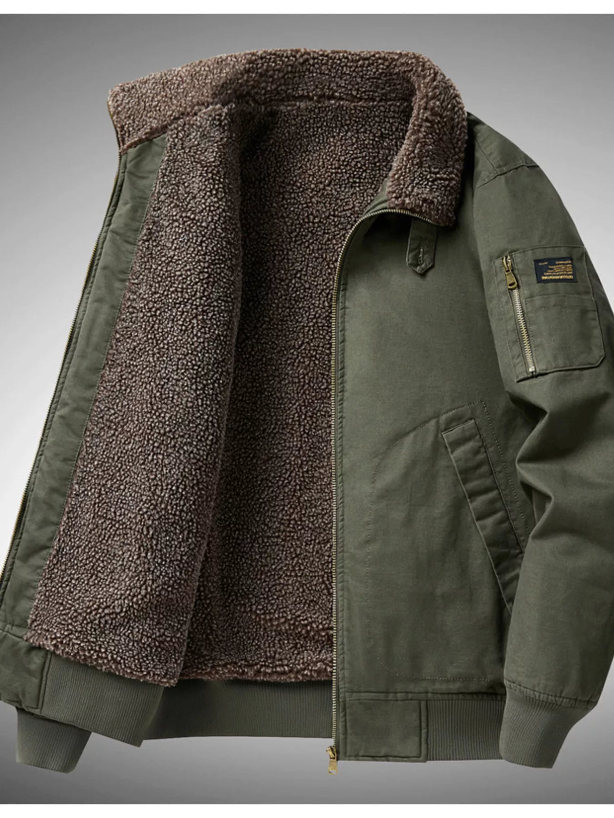 Men's Sherpa-Lined Winter Bomber Jacket