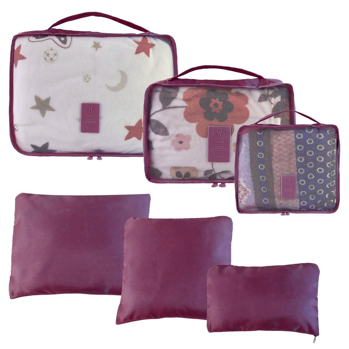9-Piece Water-Resistant Travel Storage Bag Set