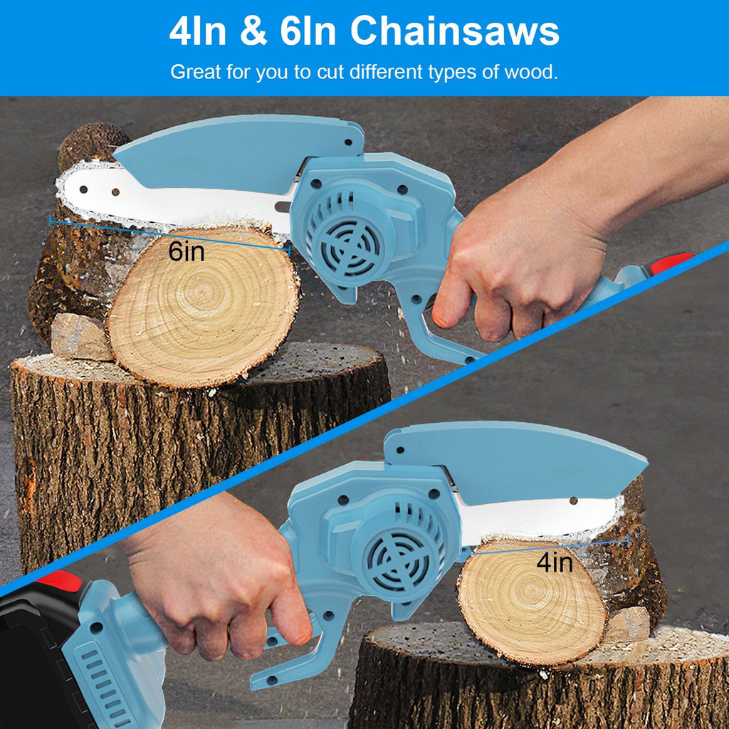 Cordless Mini Chainsaw Kit with 4 & 6 in. Chains