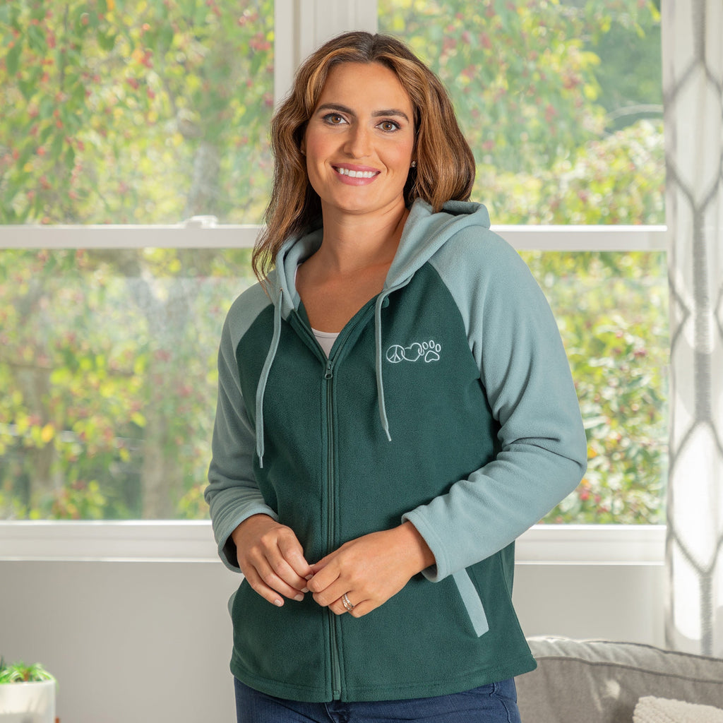 Women's Peace Love Paws Hooded Fleece Jacket