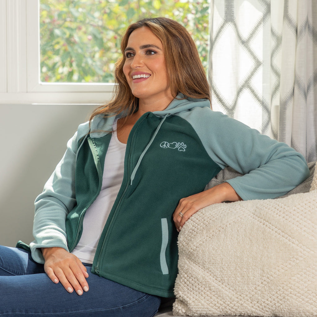 Women's Peace Love Paws Hooded Fleece Jacket