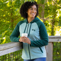 Women's Paw Print Hooded Fleece Jacket