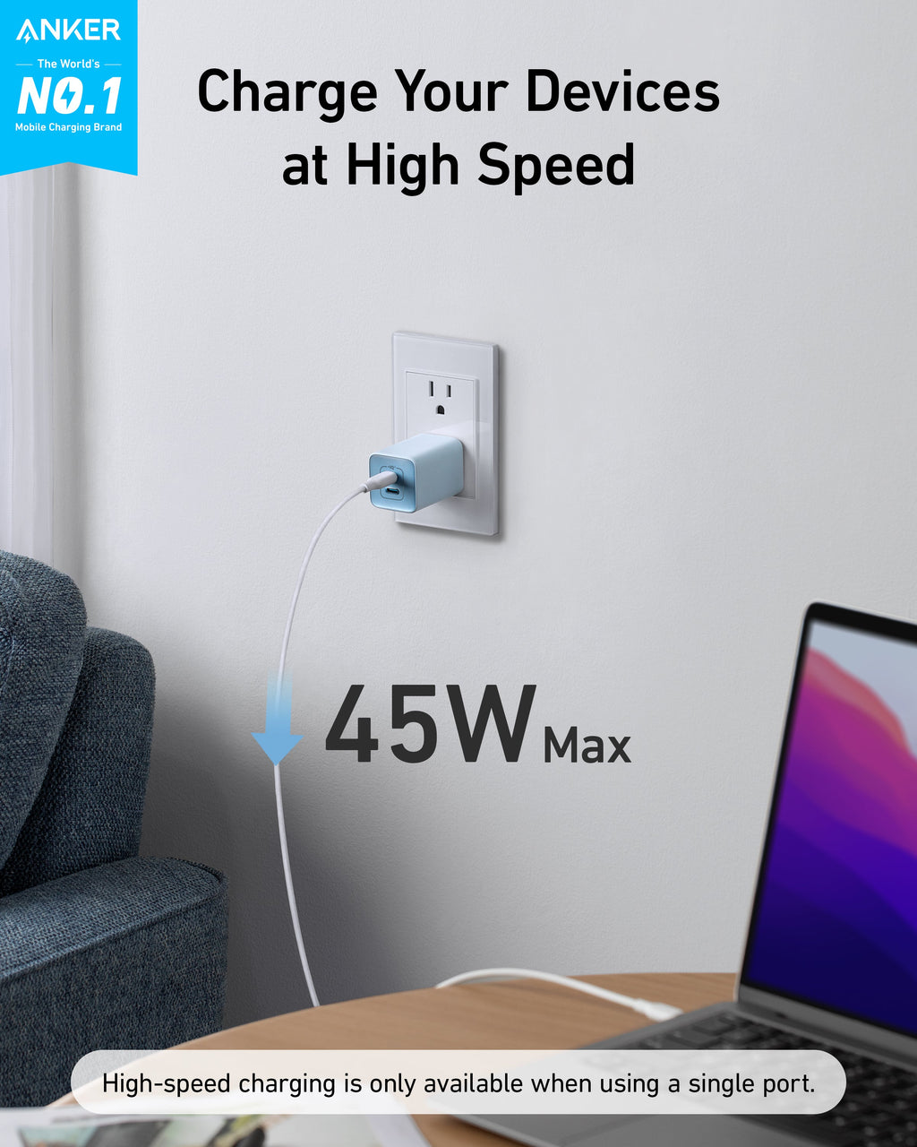 Anker 523 Nano 3 47W USB-C Charger