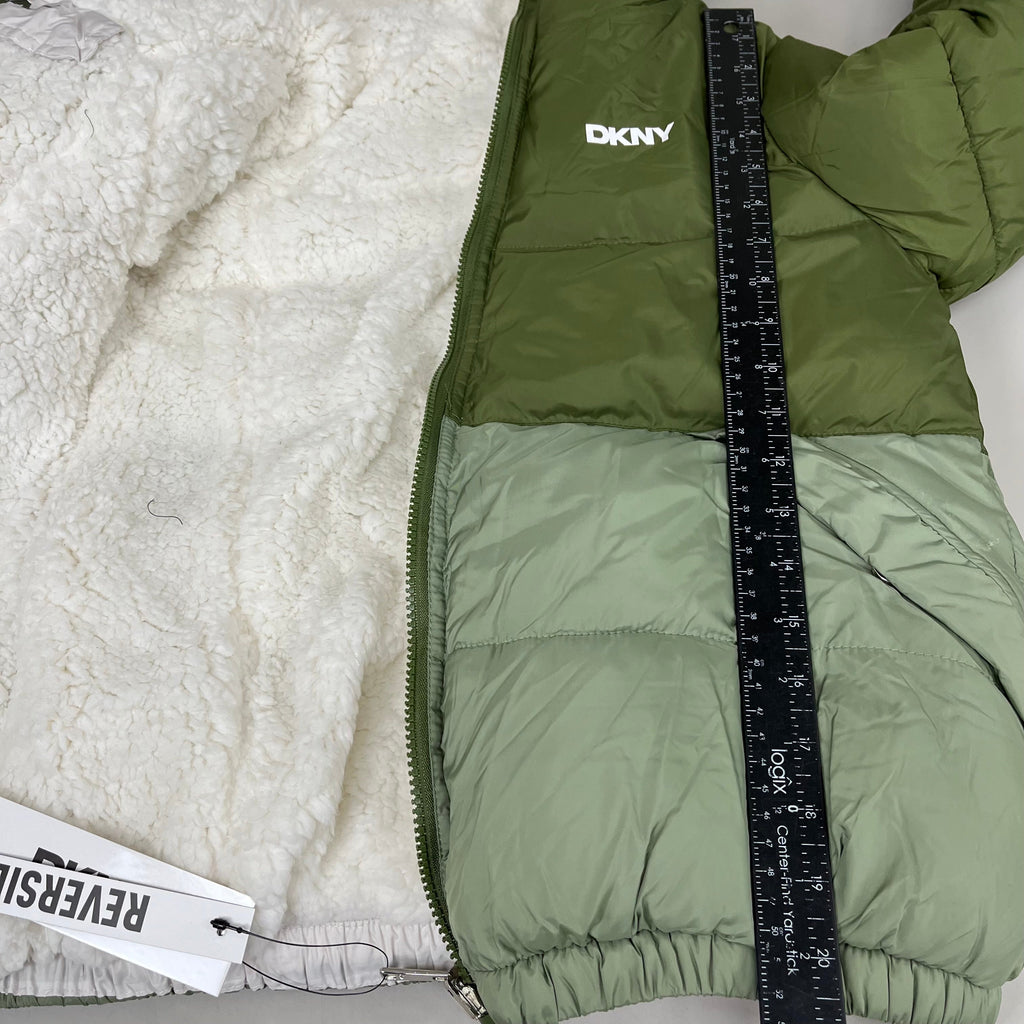DKNY Boys' Puffer Parka - Olive, Size 14/16