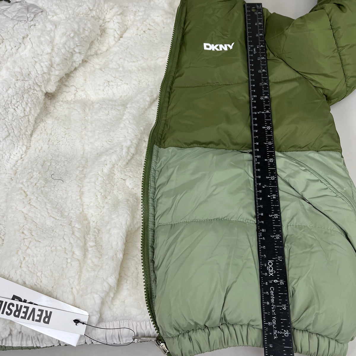DKNY Boys' Puffer Parka - Olive, Size 14/16