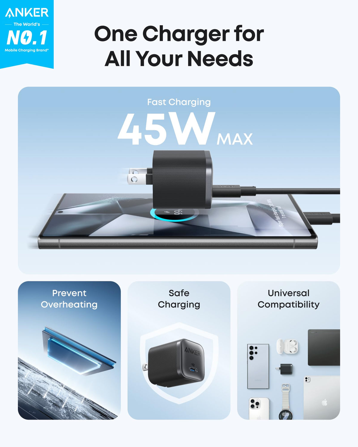 Anker Nano 45W USB-C Charger + Cable